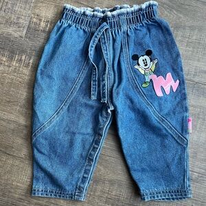 Vintage Disney Mickey & Co Kids Denim Jeans with M Patch